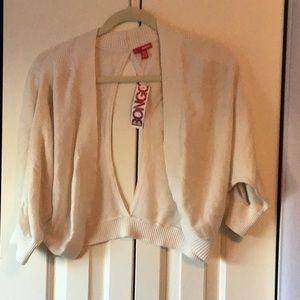 NWT Bongo Short Sleeve Cardigan Junior XL Cream/Tan